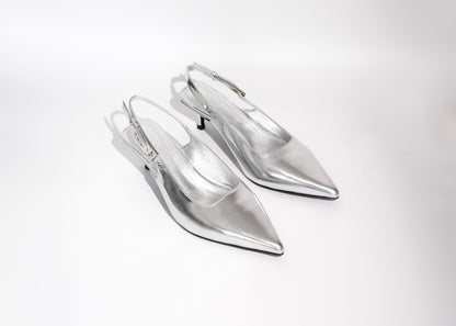 Limited Edition Ari Wide Fit Kitten Heel | Silver