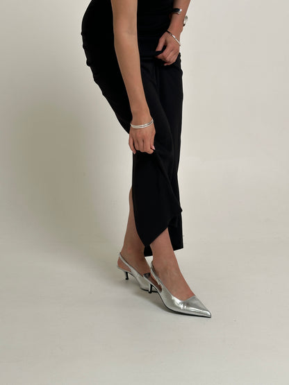 Limited Edition Ari Wide Fit Kitten Heel | Silver